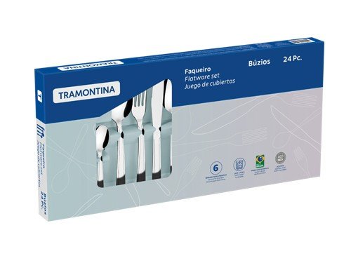 Juego de cubiertos Acero Inoxidable con Detalles 24pzas Tramontina