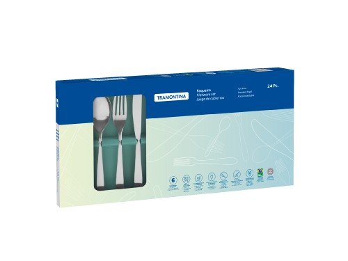 Juego Cubiertos Tramontina Acero Inox Cuchillos Asado 24Pz