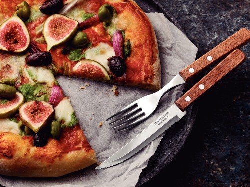 Juego Cubiertos para asado acero inox Madera Tramontina 12Pz