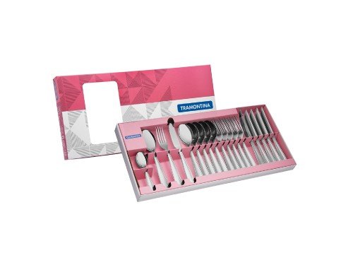 Juego Cubiertos Tramontina Acero Inox Cuchillos Asado 24Pz