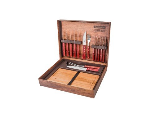 Juego para Asado Láminas de Acero Inox y Mango de Madera Tramontina