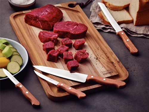 Cuchillo para frutas y verduras Tramontina de acero inox y madera 3"