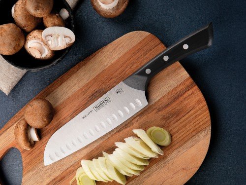 Cuchillo Santoku Tramontina Acero Inox Mango Policarbonato 7"