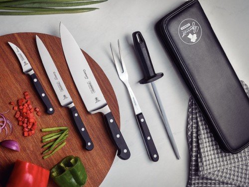 Juego de Cuchillos Tramontina Acero Inox Policarbonato 5 Pz + estuche