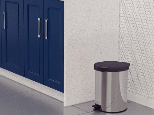 Tacho de basura con Pedal de Acero Inox Pulido y Tapa 12 l Tramontina