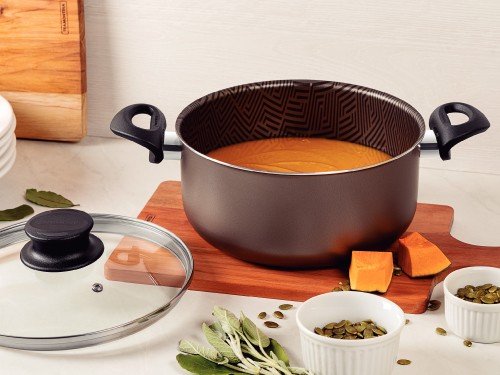 Cacerola Tramontina aluminio Starflon Max tapa vidrio 26cm 6,3L