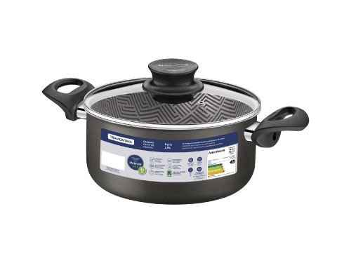 Cacerola Tramontina aluminio Starflon Max tapa vidrio 26cm 6,3L