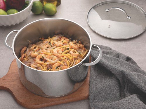 Cacerola Rasa Tramontina Acero Inox Fondo Triple 20cm 2,9L