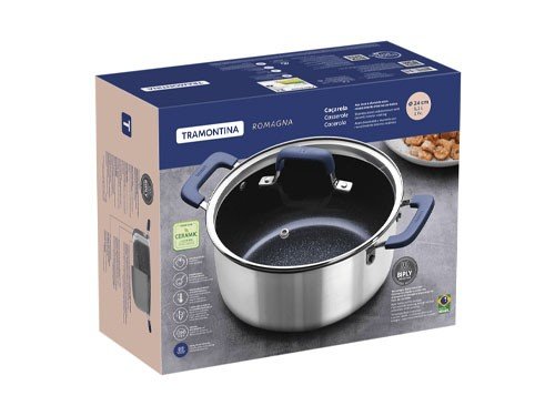 Cacerola Tramontina acero y aluminio cerámico 24cm 5,24L