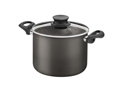 Olla alta Tramontina aluminio Starflon Max tapa vidrio 28cm 11,8L
