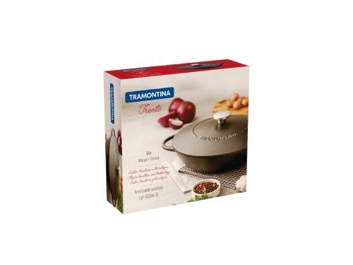 Wok Tramontina hierro esmaltado negro 32cm 5L