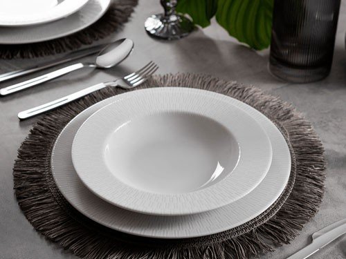 Juego plato hondo Tramontina porcelana decorada 23cm 6pz