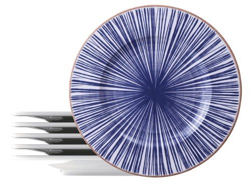 Juego plato playo Tramontina porcelana decorada 28cm 6pz