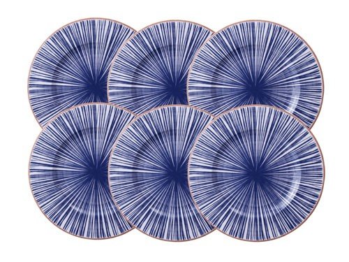 Juego plato playo Tramontina porcelana decorada 28cm 6pz