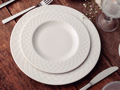 Juego Plato Playo Tramontina Porcelana Decorada 27cm 6Pz