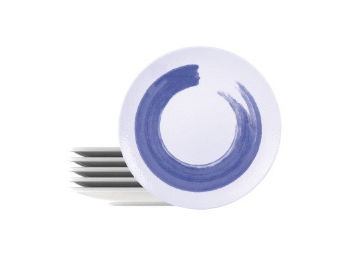 Juego Plato Playo Tramontina Porcelana Decorada 28cm 6Pz