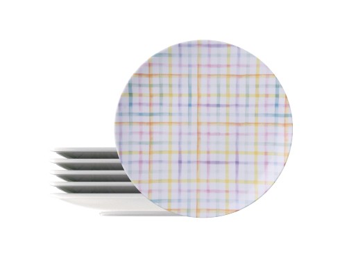 Juego Plato Playo Tramontina Porcelana 25cm 6Pz