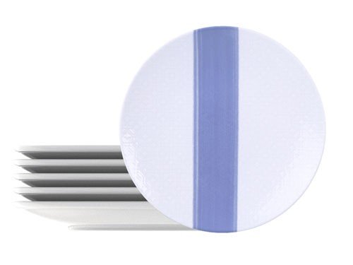 Juego plato postre Tramontina porcelana decorada 21cm 6pz