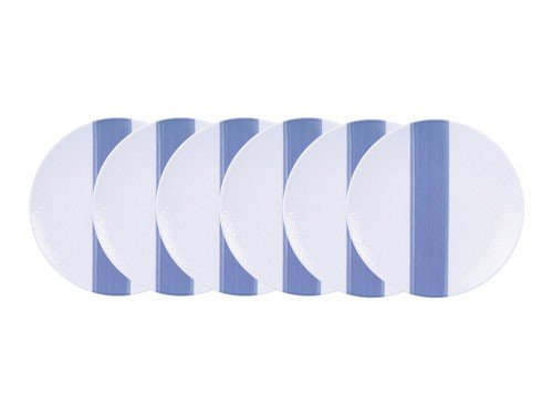 Juego plato postre Tramontina porcelana decorada 21cm 6pz