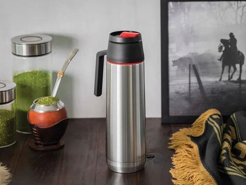 Termo Bala Exata de acero inox con ampolla de acero 1 L Tramontina