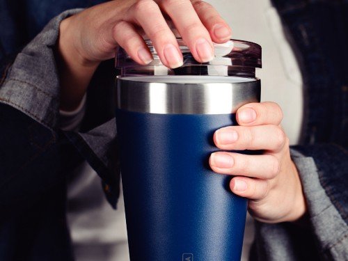 Vaso Térmico Tramontina Acero Inox Azul con Tapa 550ml