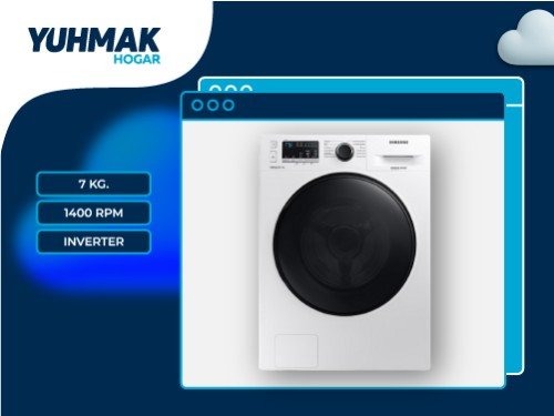 LAVARROPAS SAMSUNG AUTOM INVERTER 7KG 1400RPM A+++ BLANCO - WW70AA46BW