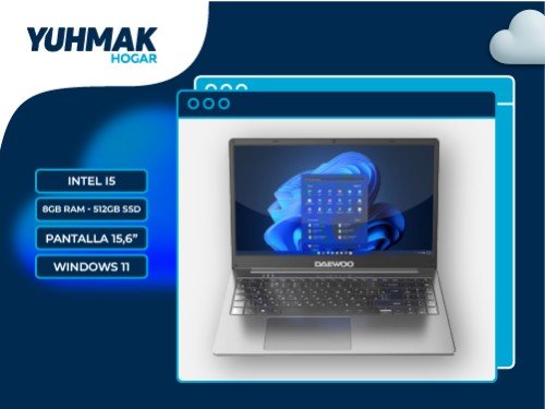 NOTEBOOK DAEWOO 15.6" I5 8GB 512GB SSD W11 NEGRO - M15512GBSSD8GB