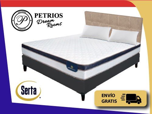 Combo Sommier 140x190 +respaldo + Almohadas