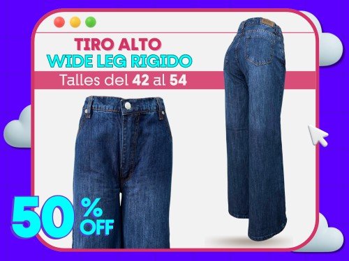 JEAN TIRO ALTO WIDE LEG RIGIDO