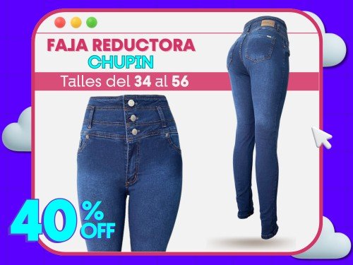 JEAN CHUPIN CON FAJA REDUCTORA ELASTIZADO