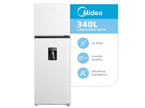 Heladera No Frost Inverter Top Mount 340L Blanca