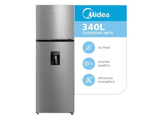 Heladera No Frost Inverter Top Mount 340L Inox