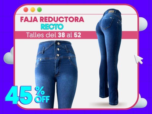 JEAN CON FAJA REDUCTORA RECTO ELASTIZADO