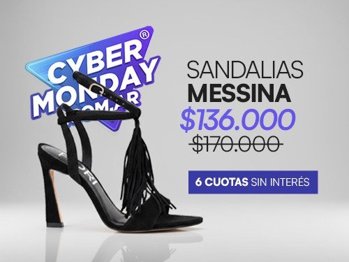 Sandalias Messina con flecos y taco flare alto