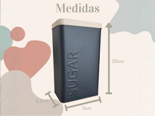 Azucarera Nordica Hojalata con relieve Tapa Simil Bamboo