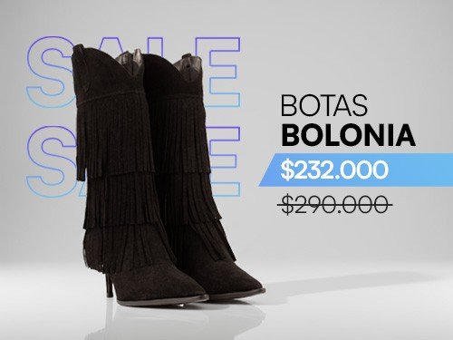 Botas Bolonia caña alta con flecos y taco fino