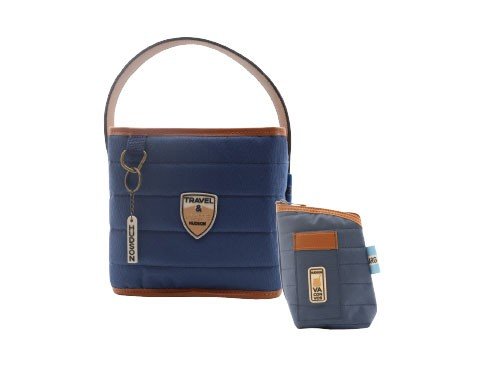 Set De Matera Estilo Canasta Y Yerbera Azul Hudson Azul Marino