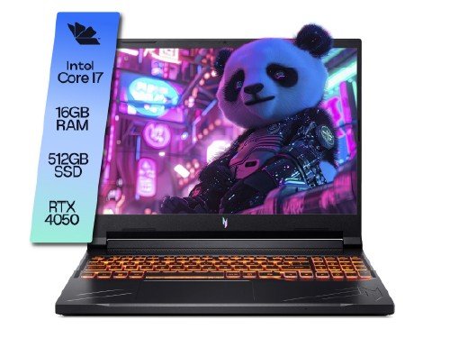 Notebook Acer Nitro Core i7 32GB 512GB SSD 16” Full HD 165Hz RTX 4050