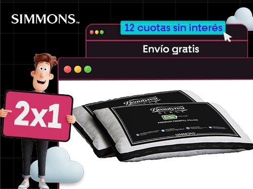 Almohada Fibra Simmons Beautyrest Black 70x50