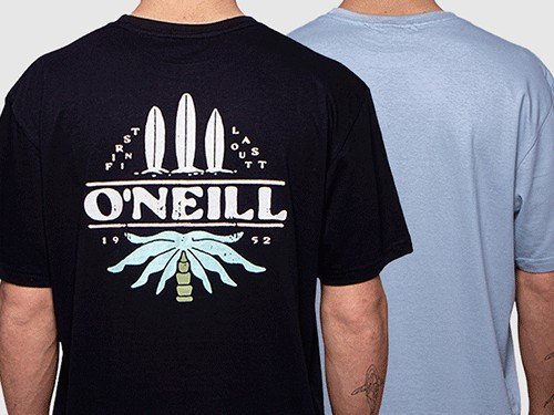 Pack de 2 remeras importadas Lamba ONeill hombre Negro / Celeste