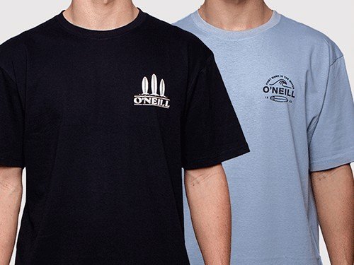 Pack de 2 remeras importadas Lamba ONeill hombre Negro / Celeste