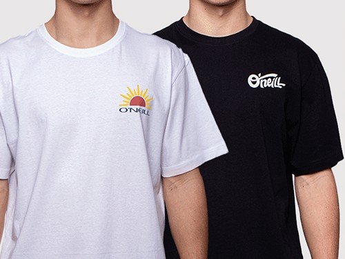 Pack de 2 remeras Sun importadas ONeill hombre NEGRO/BLANCO