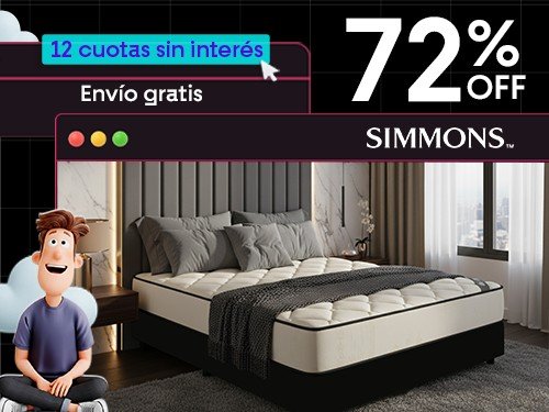 Colchón y Sommier Simmons Hotel Bilt 2 Plazas 190x140