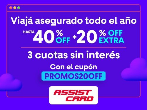 Viajá asegurado todo el año con 40% OFF + 20% EXTRA. PROMOS20OFF