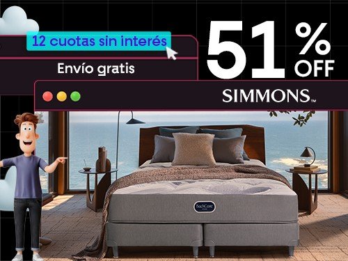 Colchón y Sommier Simmons BackCare Foam 2 Plazas 190x140