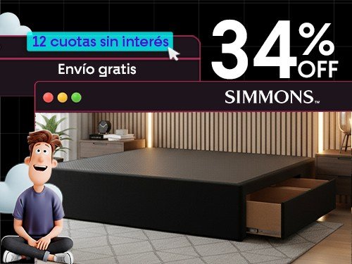 Sommier Simmons con Cajones 2 Plazas 190x140