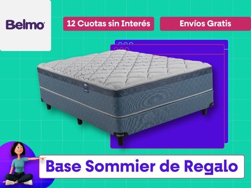 Colchón Belmo Pocket 1 2 Plazas 190x140 + Base de Regalo