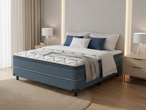 Colchón Belmo Pocket 1 2 Plazas 190x140 + Base de Regalo