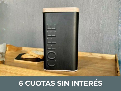 Lata para café nórdica Hojalata con relieve 10x17cm Cocina Alacena