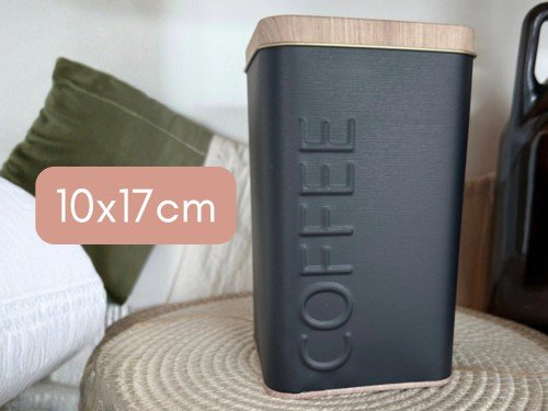 Lata para café nórdica Hojalata con relieve 10x17cm Cocina Alacena